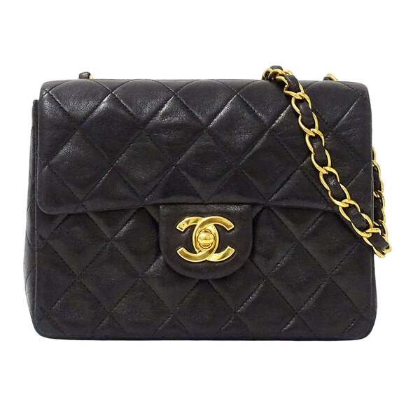 CHANEL Handbags - Chanel Mini Matelasse Women's Shoulder Bag in Black Lambskin with Gold Hardwa...